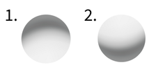 Alt Simple lightness gradients on two circles